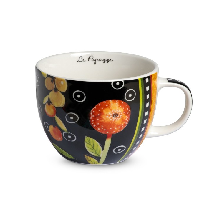 Egan Tazza Colazione Le Pupazze Nera Ml 600