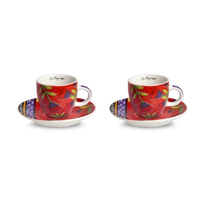 Egan Set 2 Tazze Caffe' Le Pupazze Rosso 100 ml