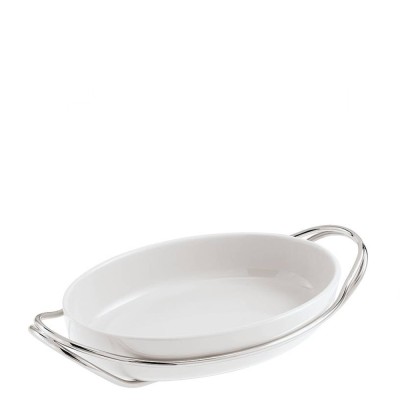 Sambonet pirofila ovale con supporto New Living 44x27cm - 56401L44