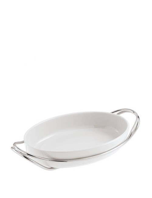 Sambonet pirofila ovale con supporto New Living 44x27cm - 56401L44 Sambonet pirofila ovale con supporto New Living 44x27cm - 56401L44