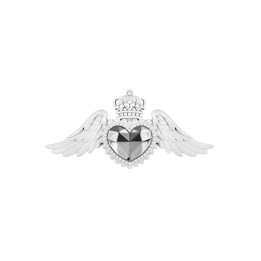Bongelli Preziosi Ex voto cuore ali bianco argento