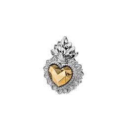Bongelli Preziosi Cuore ex voto argento e oro 9 × 12