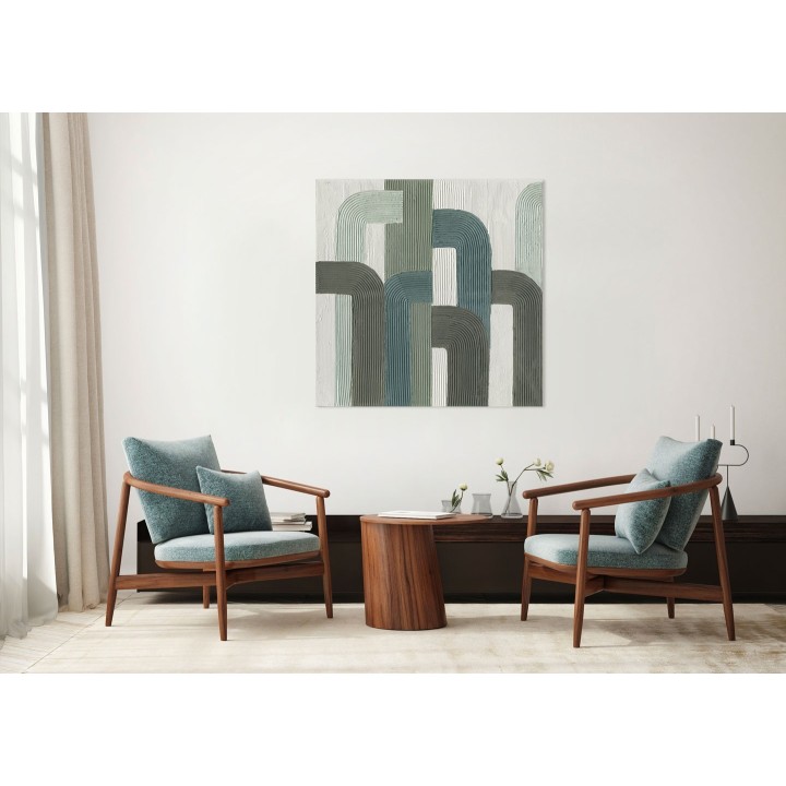 Agave Quadri green lines 100x100 cm