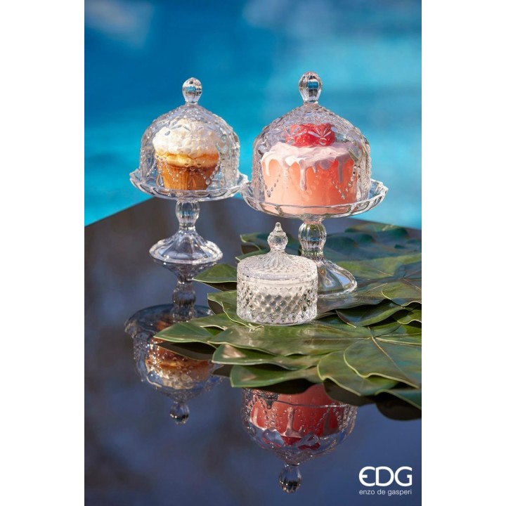 EDG Scatola portagioie Diamond vetro Ø 8,5 cm