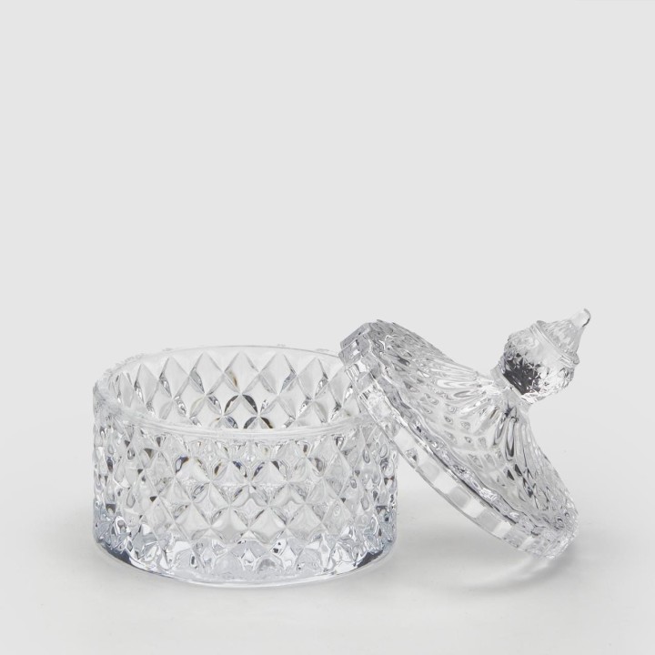 EDG Scatola portagioie Diamond vetro Ø 8,5 cm