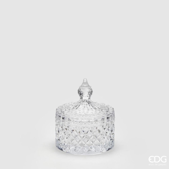 EDG Scatola portagioie Diamond vetro Ø 8,5 cm