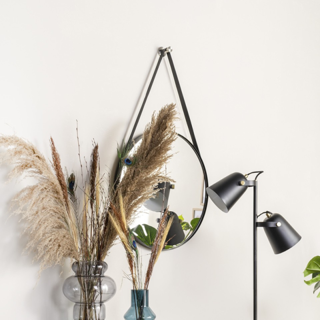 Mirror Balanced round black rim
D. 47cm, W. black