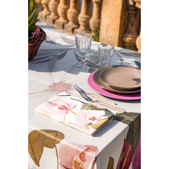 The NapKing Set di 4 tovaglioli Floralia in raso 50 × 50 cm