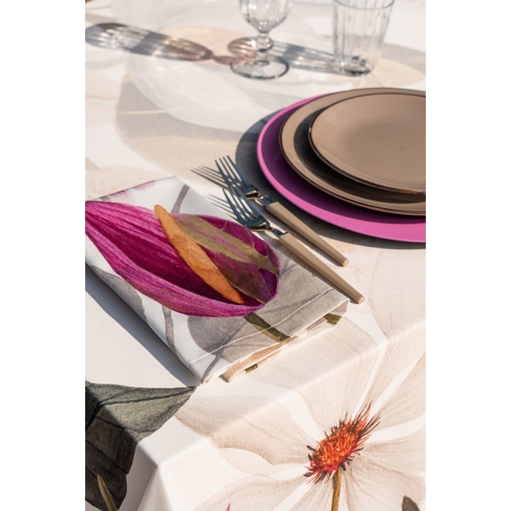The NapKing Set di 4 tovaglioli Floralia in raso 50 × 50 cm