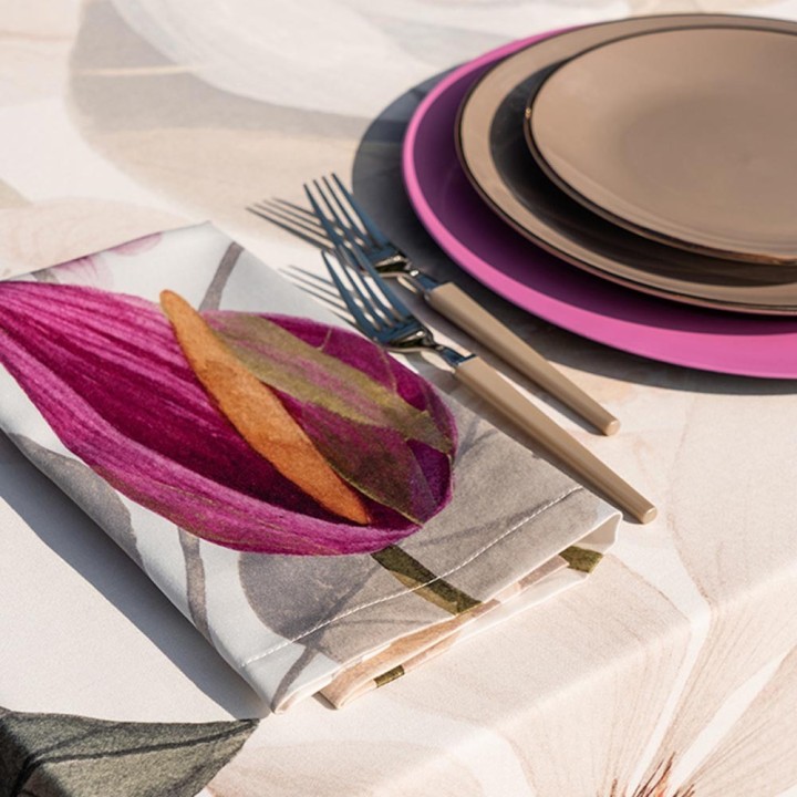 The NapKing Set di 4 tovaglioli Floralia in raso 50 × 50 cm