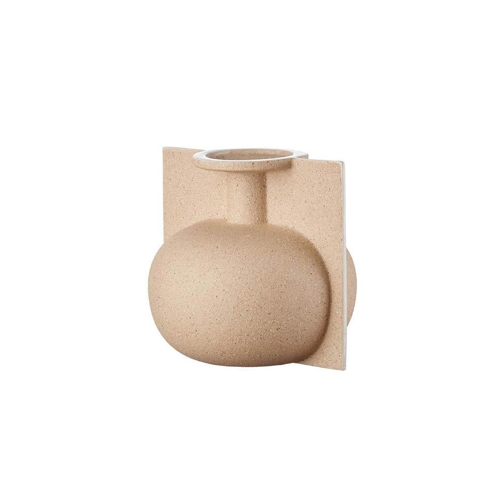 L'Oca Nera vaso da tavolo di design in ceramica beige H17cm - Candida  Celiento