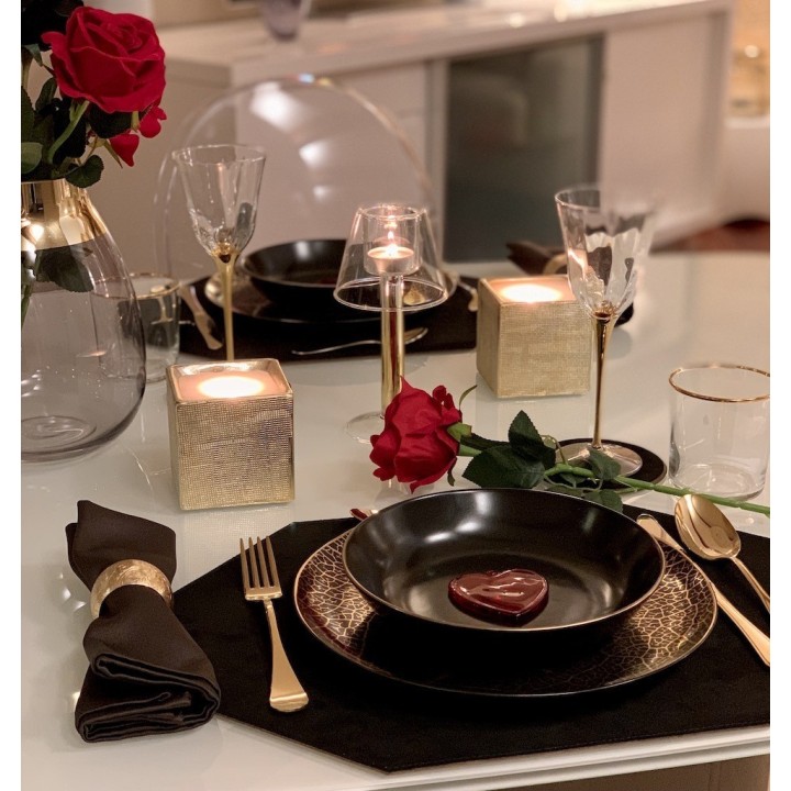 Weissestal Servizio di piatti Onix Black 39 pezzi