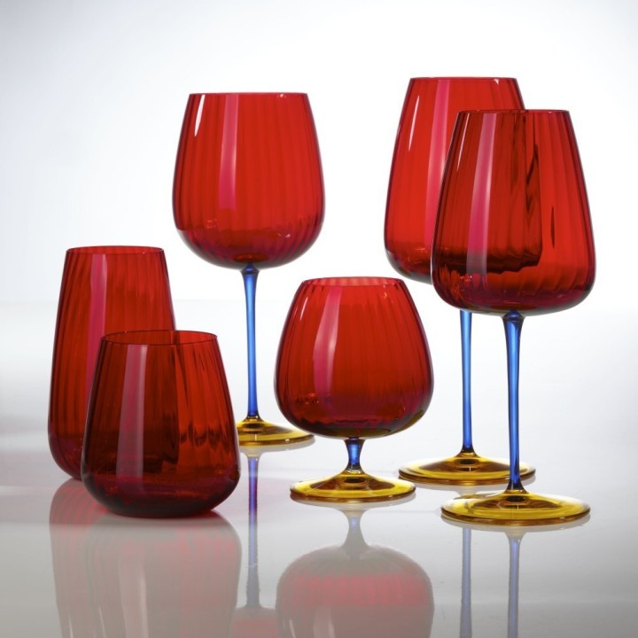 Weissestal Set di 2 calici da acqua Joy rossi da 700 ml