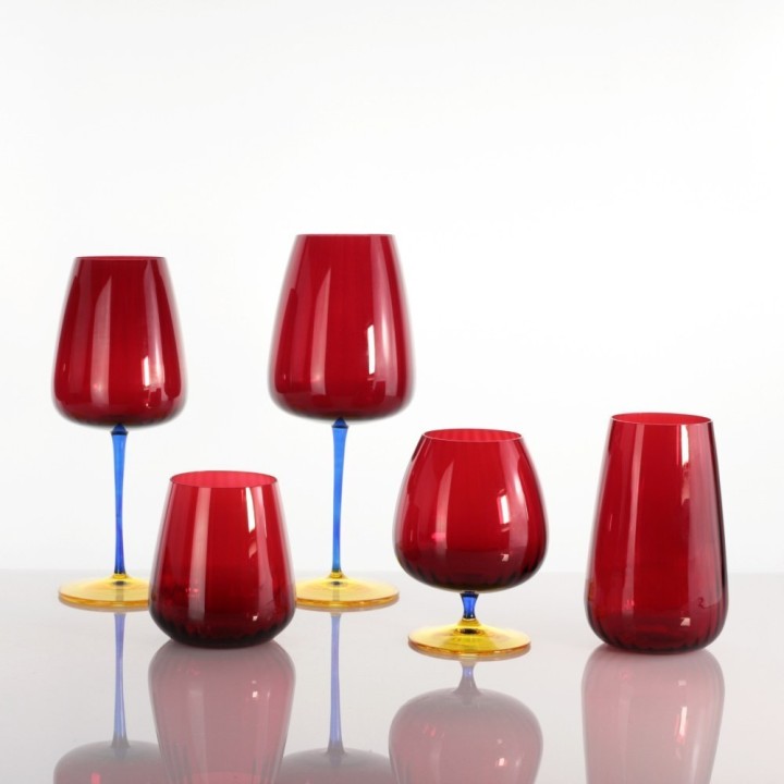 Weissestal Set di 2 bicchieri da acqua Joy rossi da 450 ml