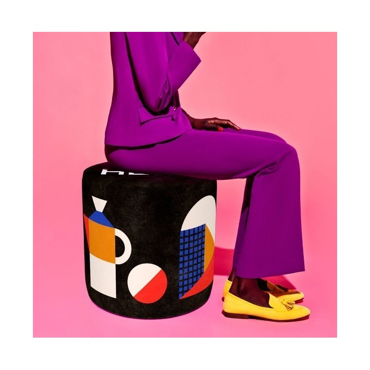 Qeeboo Pouf Oggian Sit Here nero 50 × 50 cm