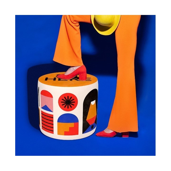 Qeeboo Pouf Oggian Sit Here arancione 50 × 50 cm