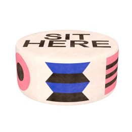 Qeeboo Pouf Oggian Sit Here bianco 80 × 80 cm