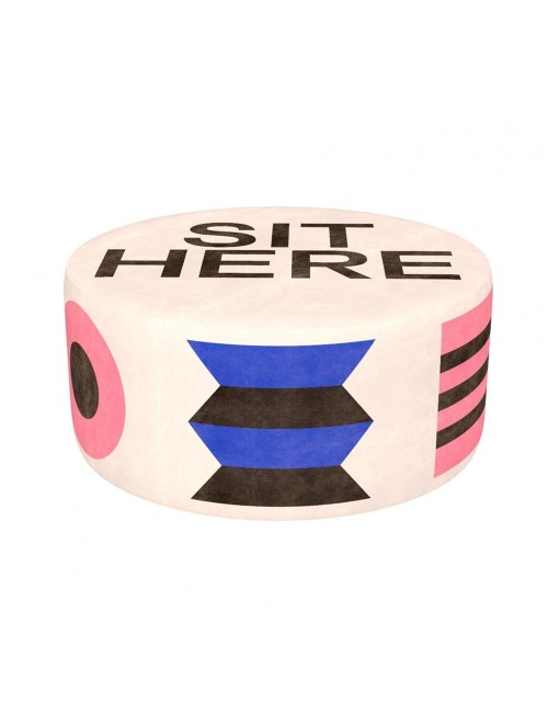 Pouf Oggian Sit Here White L