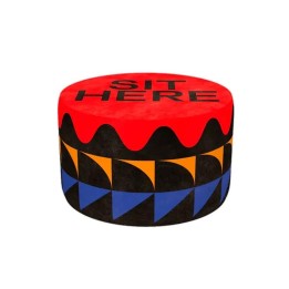 Qeeboo Pouf Oggian Sit Here rosso Ø 65 cm