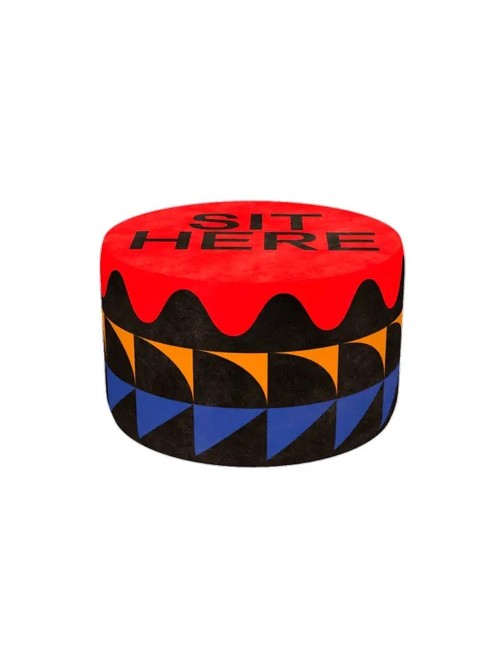 Pouf Oggian Sit Here Red M