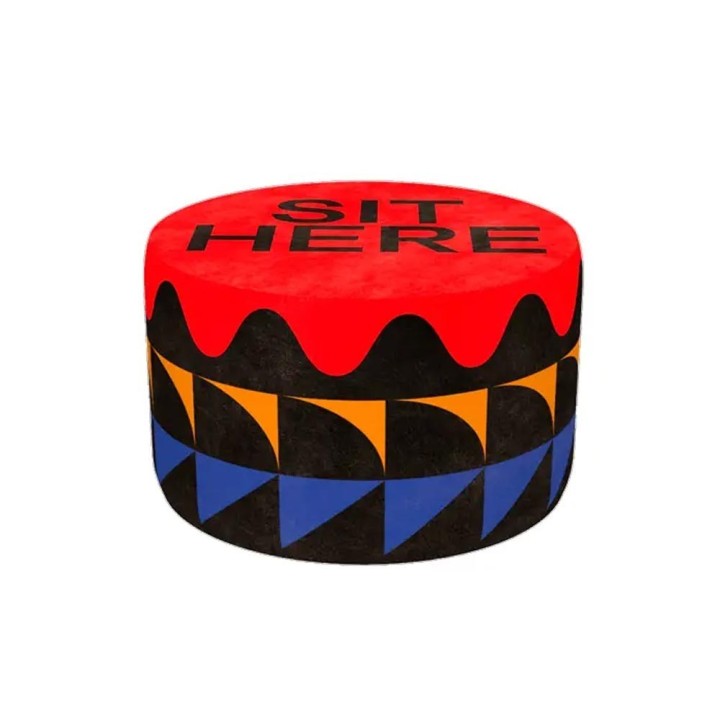 Qeeboo Pouf Oggian Sit Here rosso Ø 65 cm