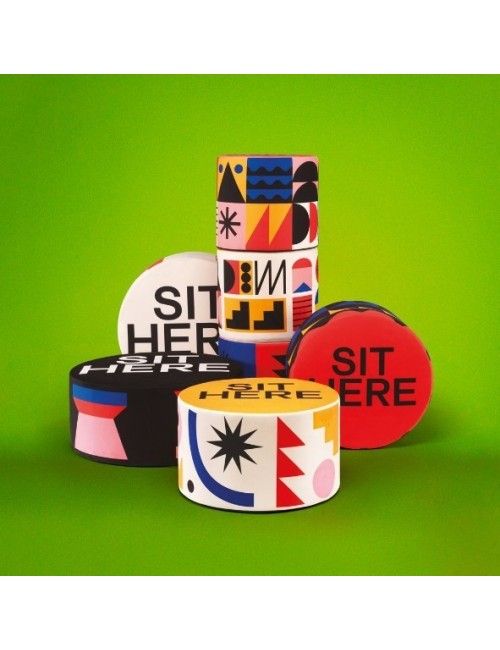 Pouf Oggian Sit Here Red M