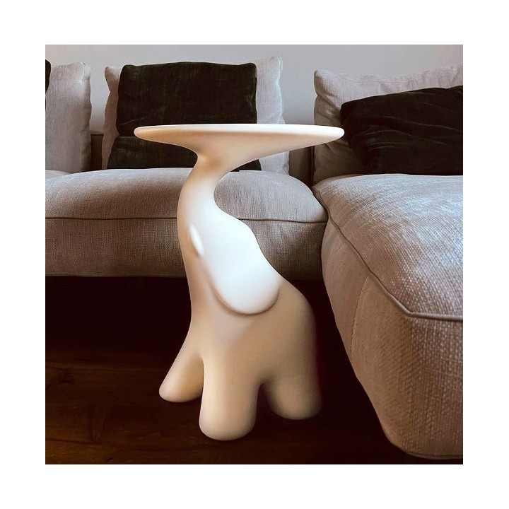 Qeeboo Tavolino Pako a forma di elefante bianco Ø 40 cm