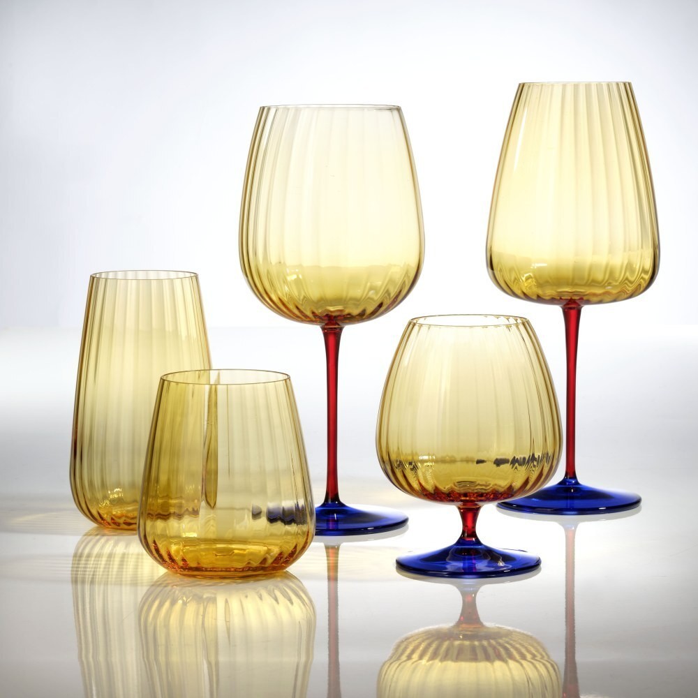 Weissestal set 2 bicchieri da acqua colorati moderni Joy Yellow