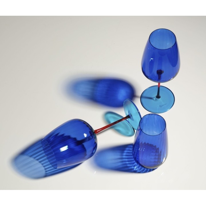 Weissestal Set di 2 calici da acqua Joy blu da 700 ml