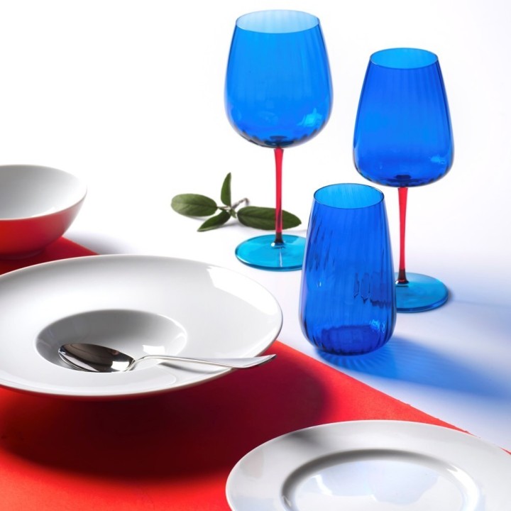 Weissestal Set di 2 calici da acqua Joy blu da 700 ml