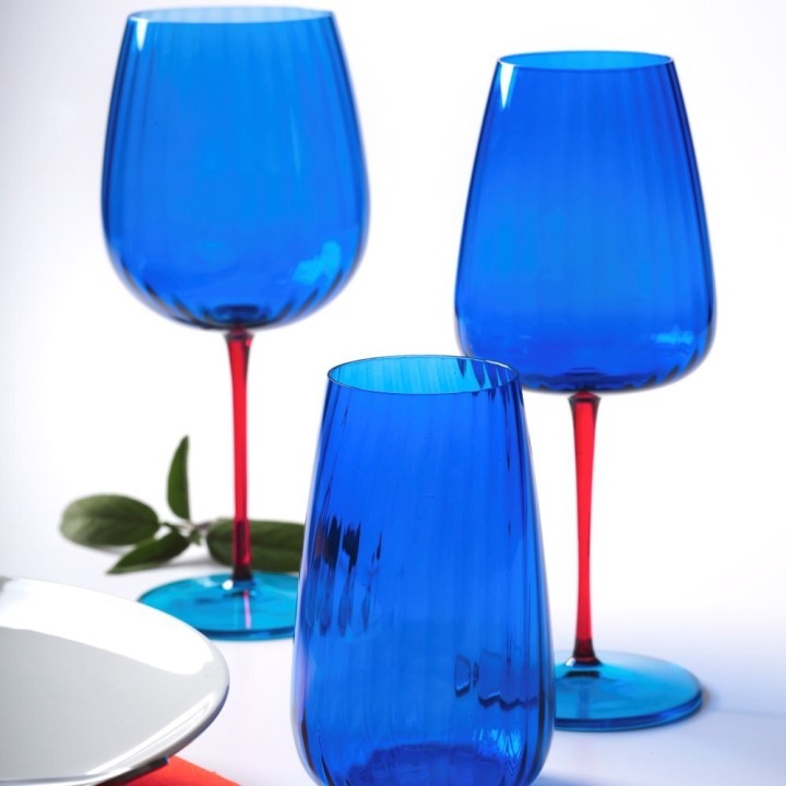 Weissestal Set di 2 calici da acqua Joy blu da 700 ml