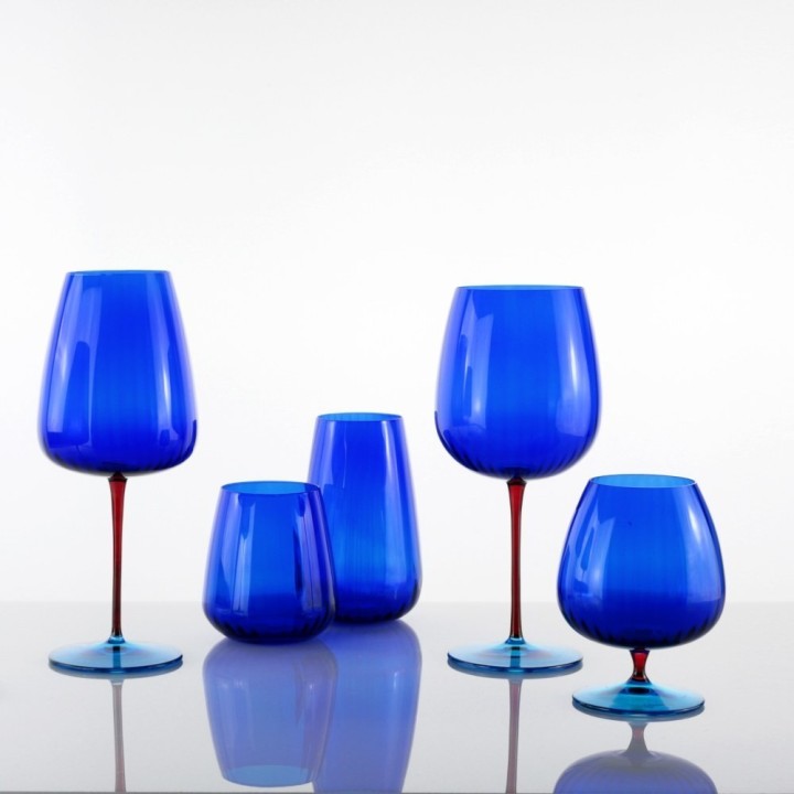Weissestal Set di 2 calici da acqua Joy blu da 700 ml
