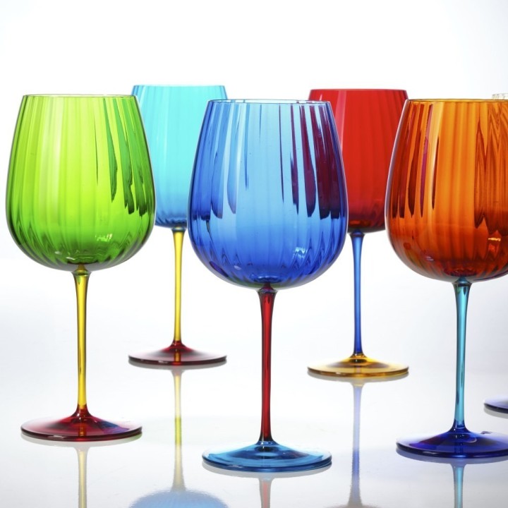 Weissestal Set di 2 calici da acqua Joy blu da 700 ml