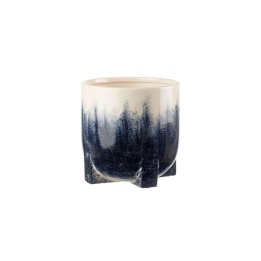 L'Oca Nera Cachepot ceramica bianca e blu 20 cm