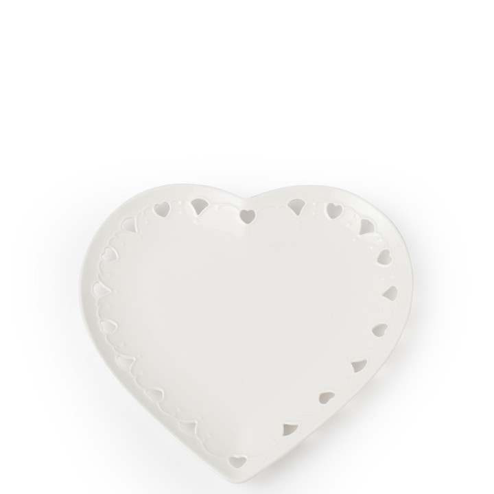 Hervit Creations Piatto Cuore in porcellana traforata 25 cm
