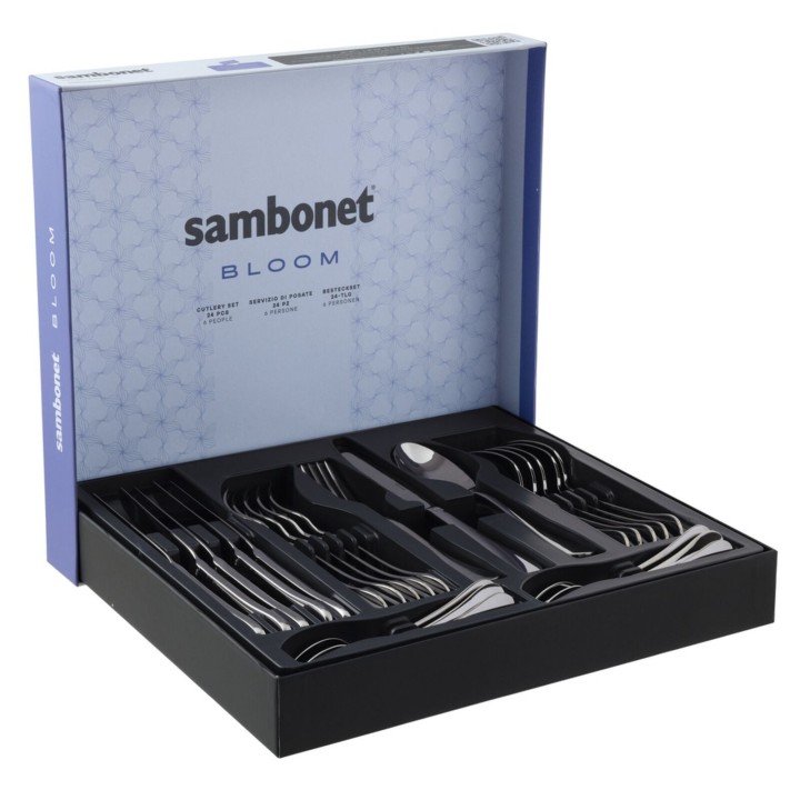Sambonet Set di 24 posate Bloom in acciaio inox