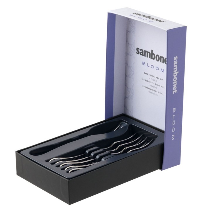 Sambonet Set di 6 forchettine da dolce Bloom Antique