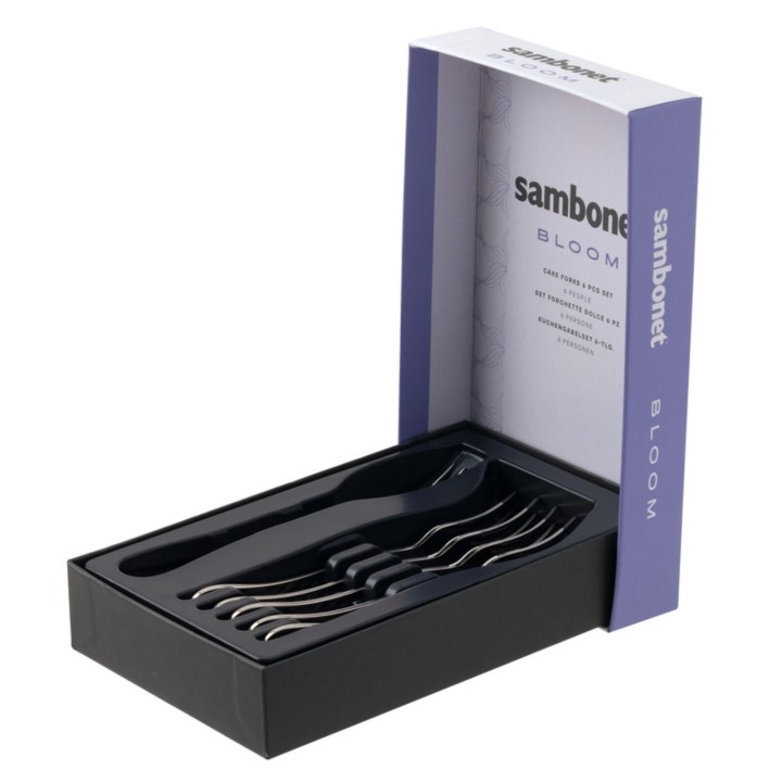 Sambonet Set di 6 forchettine da dolce Bloom in acciaio inox
