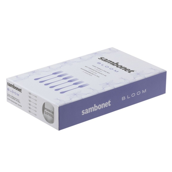 Sambonet Set di 6 forchettine da dolce Bloom in acciaio inox