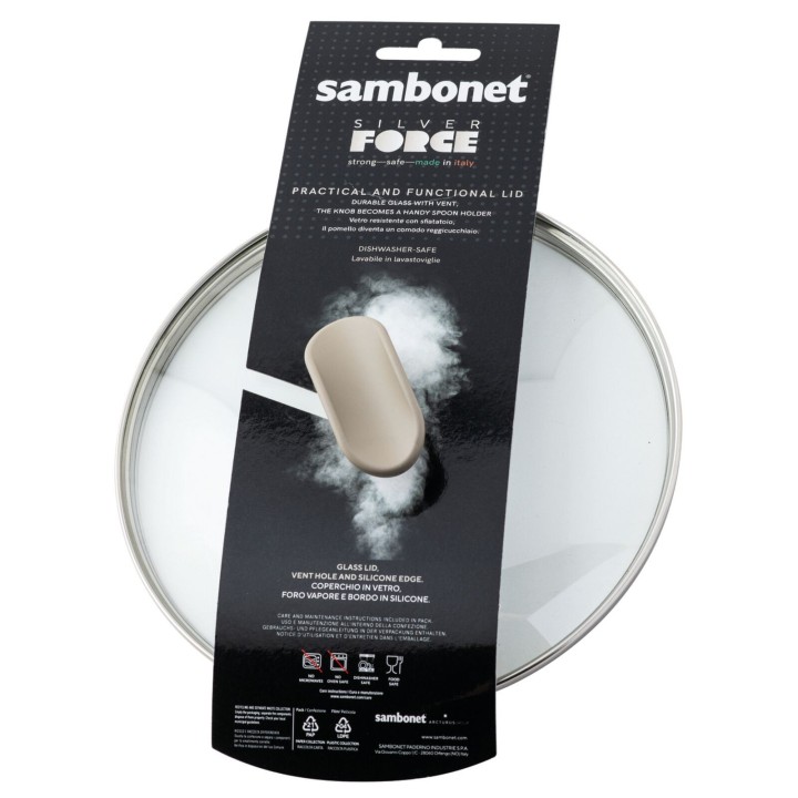Sambonet Coperchio Silver Force in vetro temprato Ø 24 cm