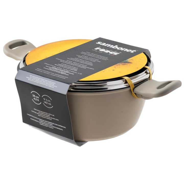 Sambonet Casseruola alta Silver Force con coperchio Ø 24 cm