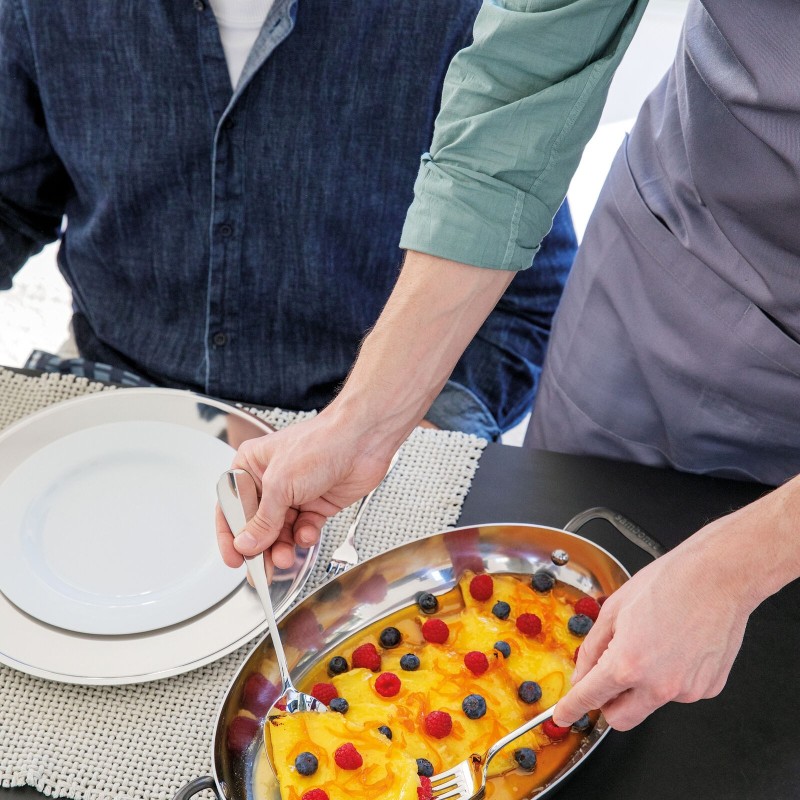 Tegame ovale 2 maniglie 35x23 Home Chef Inox