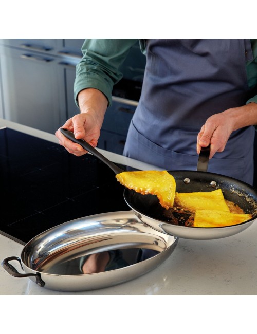 Tegame ovale 2 maniglie 35x23 Home Chef Inox