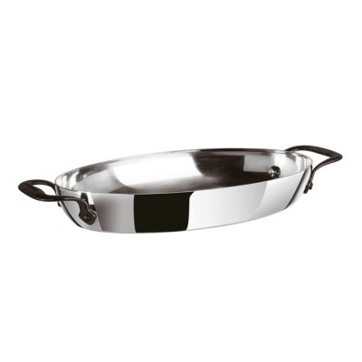 Tegame ovale 2 maniglie 35x23 Home Chef Inox