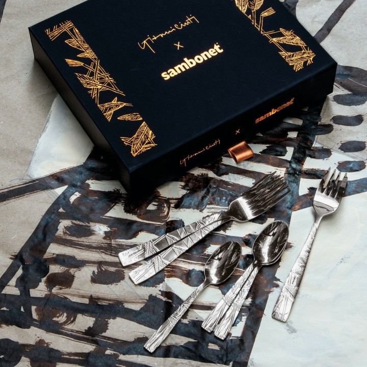 Sambonet Set di 6 forchettine Jungle in acciaio inox