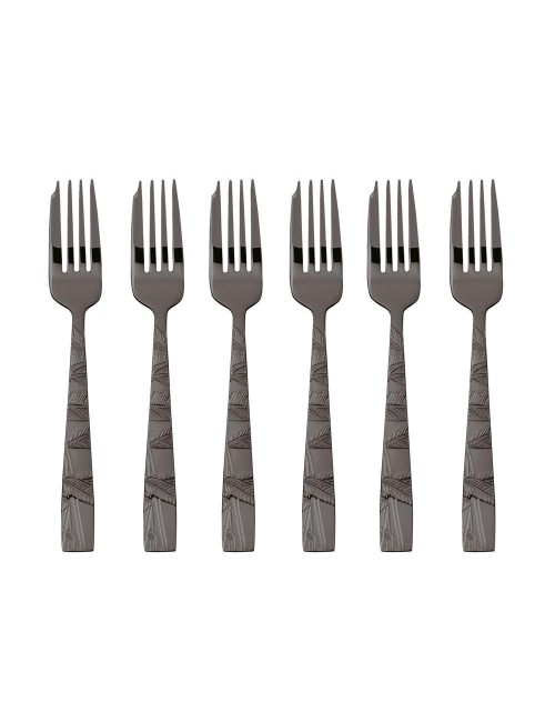 SET 6 FORCH. DOLCE JUNGLE PVD BLACK