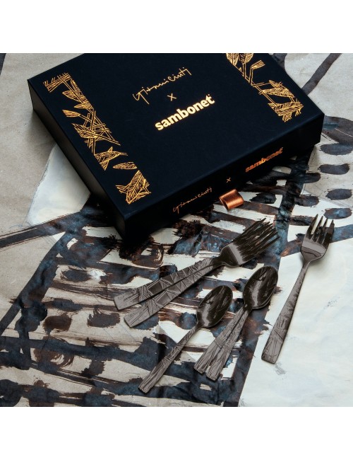 SET 6 FORCH. DOLCE JUNGLE PVD BLACK