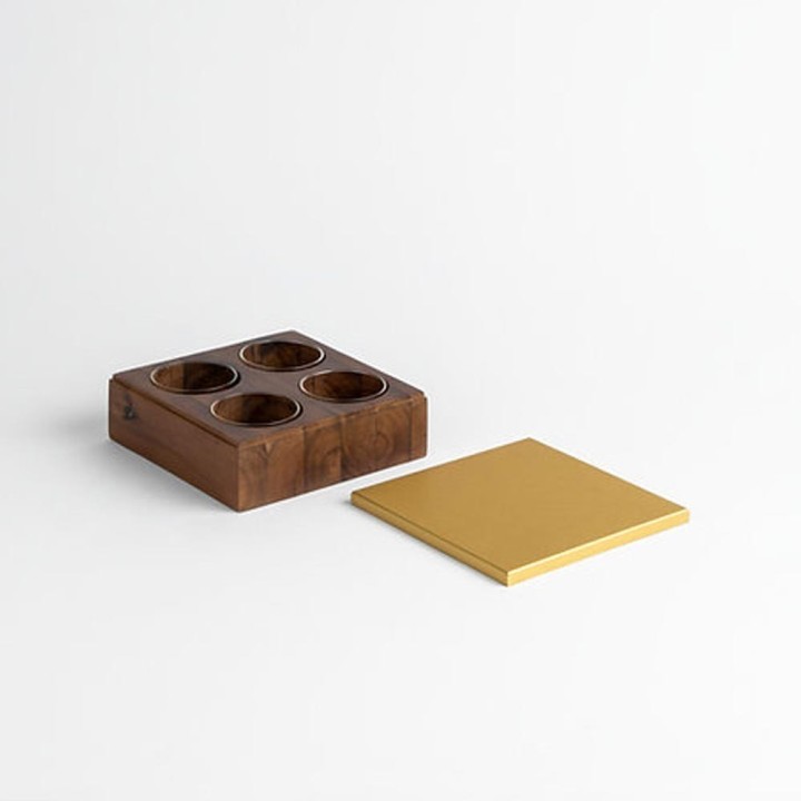 KnIndustrie Yellow Box 3 acacia 16 × 16 cm