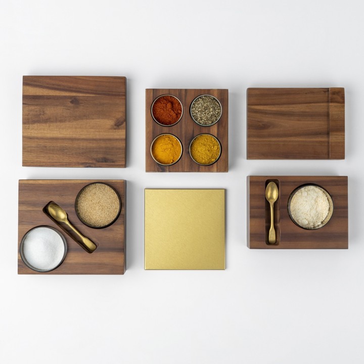 KnIndustrie Yellow Box 3 acacia 16 × 16 cm