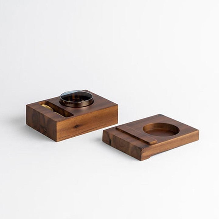 KnIndustrie Yellow Box N°1 e N°2 contenitori in acacia